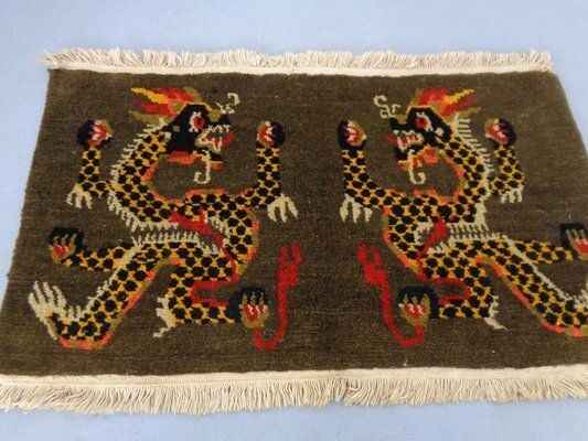 photo vinterior Hand Knotted Tibetan Dragon Rug, 1950s, Set Of 2