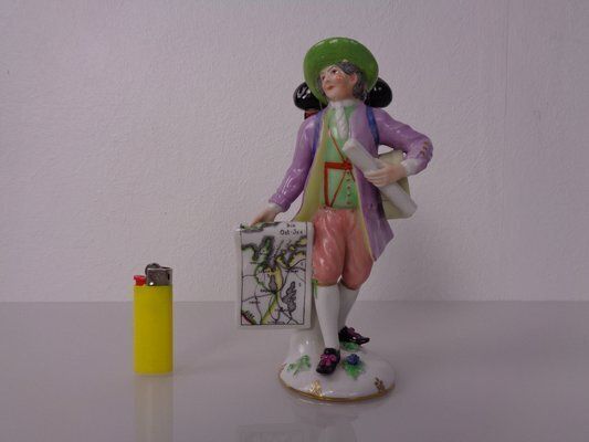 Porcelain Map Seller Figurine From Augarten Vienna, Austria, 1930s photo 337.0