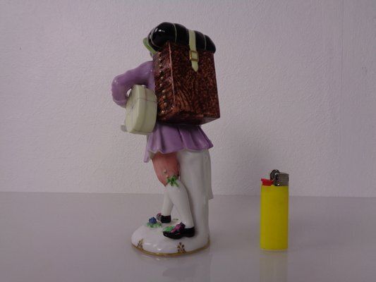Porcelain Map Seller Figurine From Augarten Vienna, Austria, 1930s photo vintage