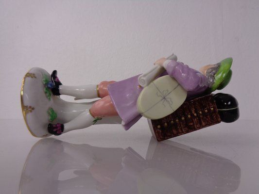 photo vintage Porcelain Map Seller Figurine From Augarten Vienna, Austria, 1930s