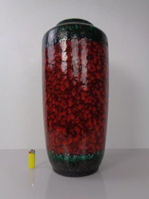 Large Pop Art Model 517 50 Vase In Glazed Lava Ceramic From Scheurich, 1970s photo for sale