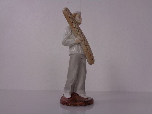 Porcelain Figurine Of Baker With Baguette, Denmark, 1920s photo for sale