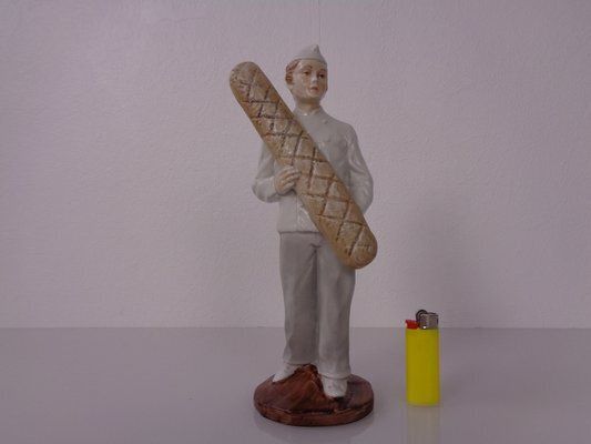 Porcelain Figurine Of Baker With Baguette, Denmark, 1920s photo Home Decor