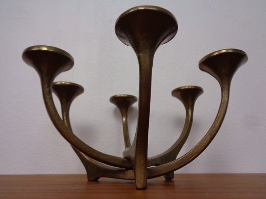 Brutalist Bronze Candleholder By Michael Harjes, 1960s photo furniture
