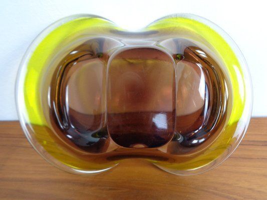 photo vintage Large Sommerso Murano Glass Bowl, Italy, 1960s