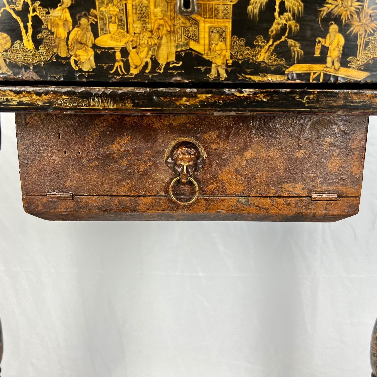 495.0 Regency Chinoiserie Chinese Export Sewing/ Work Table photo