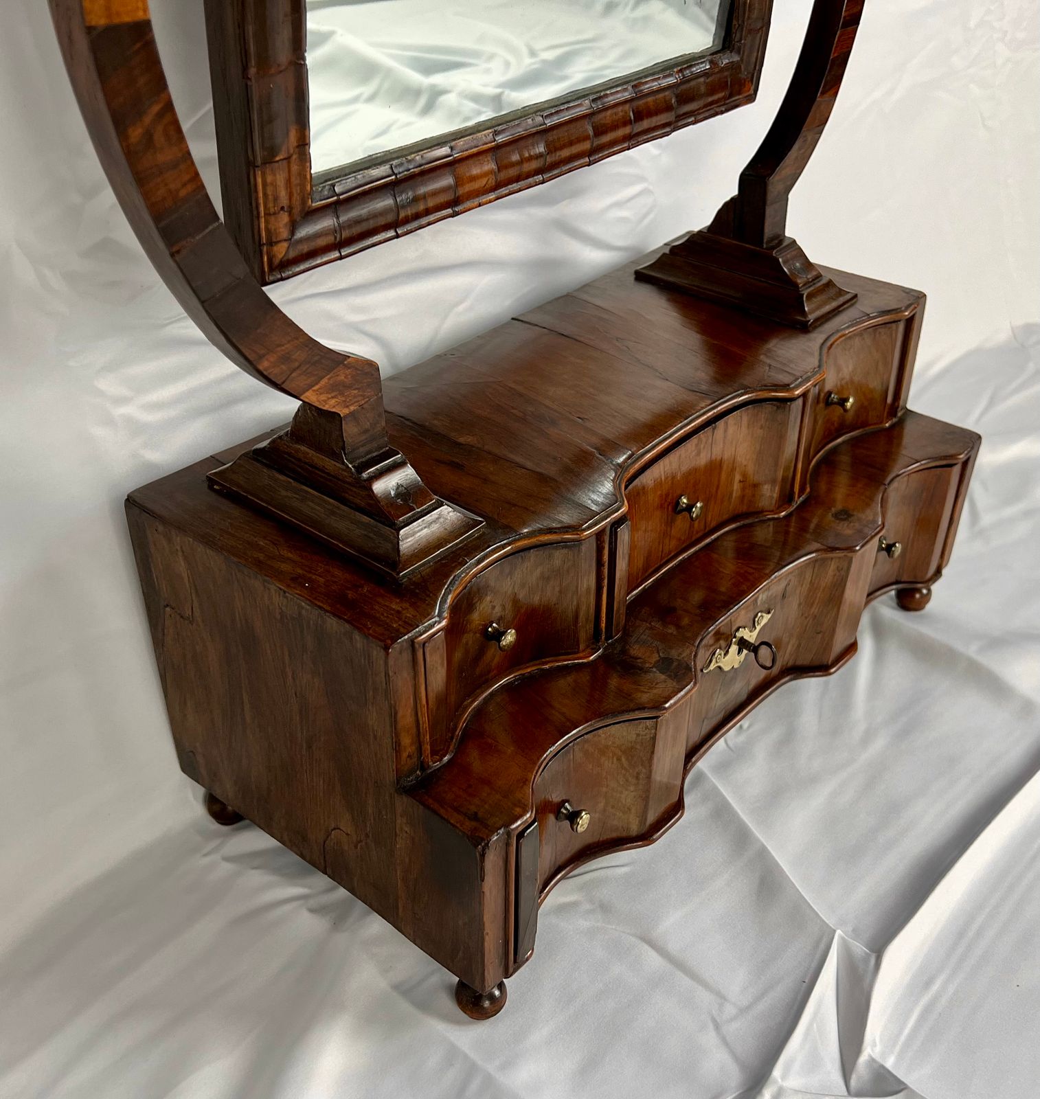 Queen Anne Walnut And Laburnum Dressing Table/ Toilet Mirror photo buy