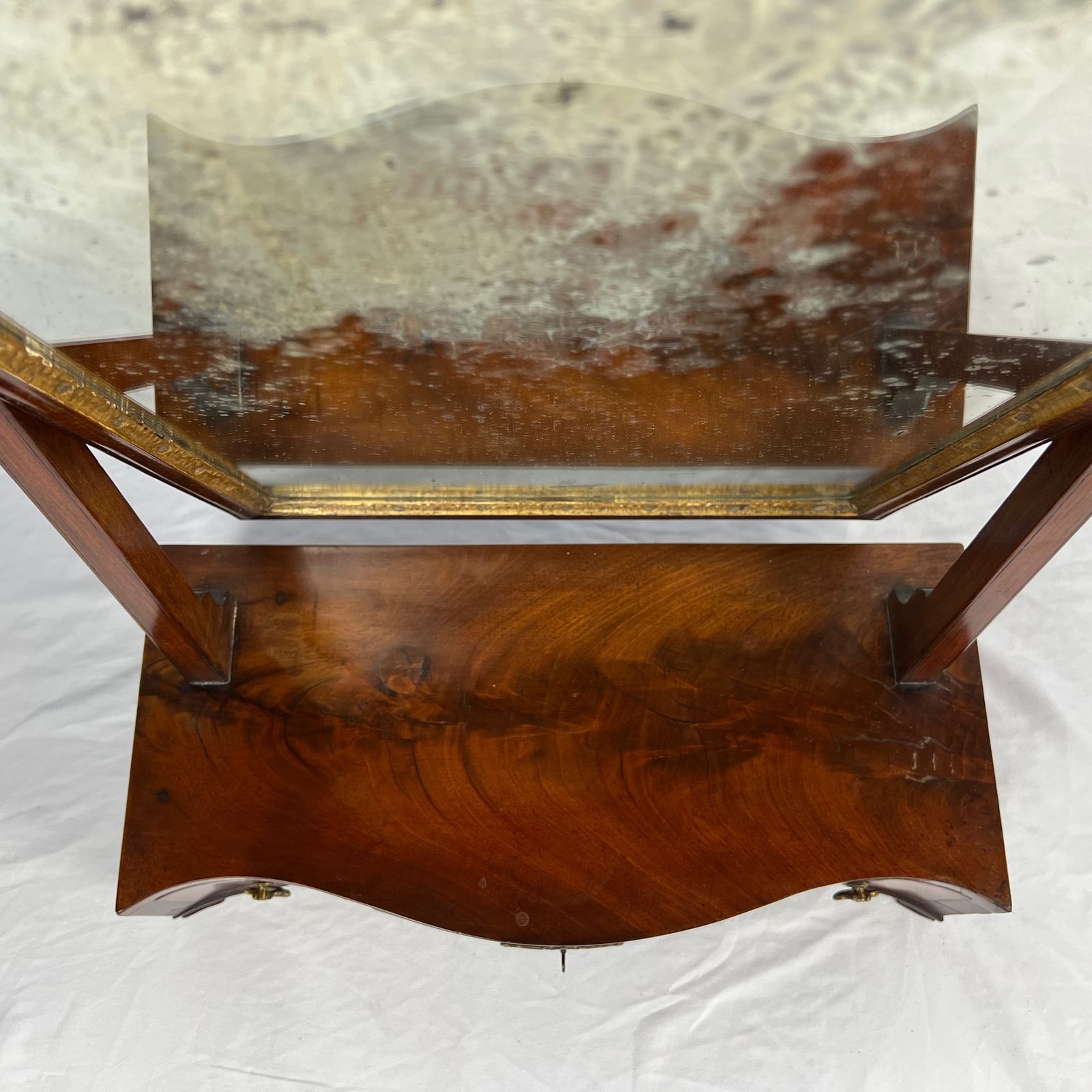 Home Decor Georgian Mahogany Serpentine Toilet Mirror photo