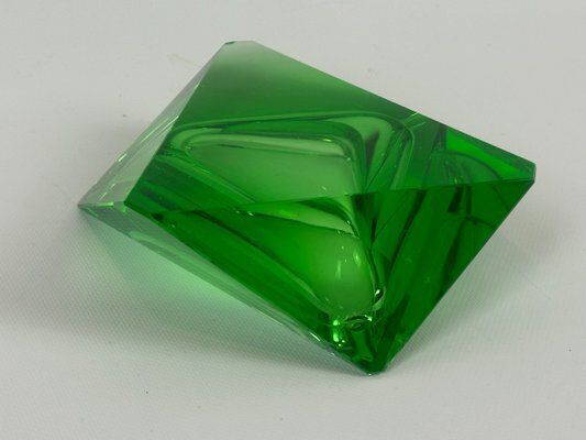 Art Deco Green Glass Ashtray Attributed To Moser, 1930s photo buy