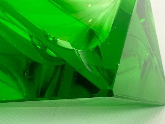 photo furniture Art Deco Green Glass Ashtray Attributed To Moser, 1930s