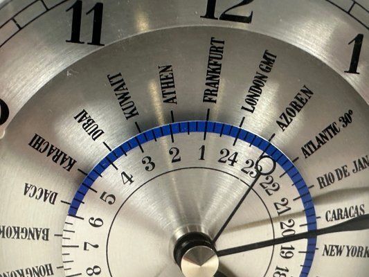 Postmodern Crystal World Time Table Clock By Rastal For Wiesenthal, 1980s photo furniture