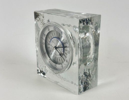 Postmodern Crystal World Time Table Clock By Rastal For Wiesenthal, 1980s photo Home Decor