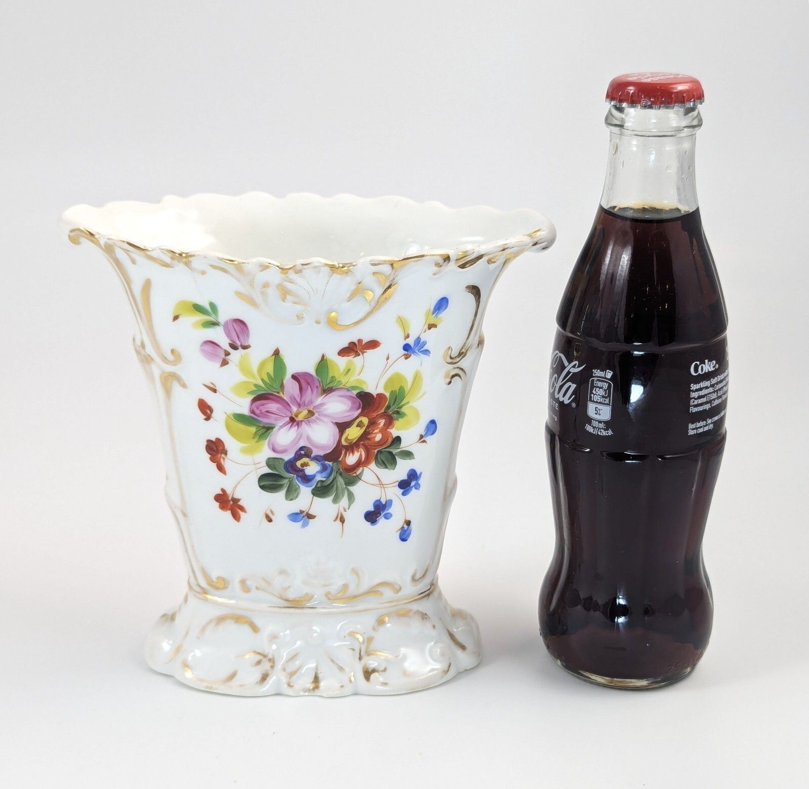 Old Paris Porcelain Vase, Jacob Petit Style, Hand Painted Floral, C. 1850 France photo Home Decor