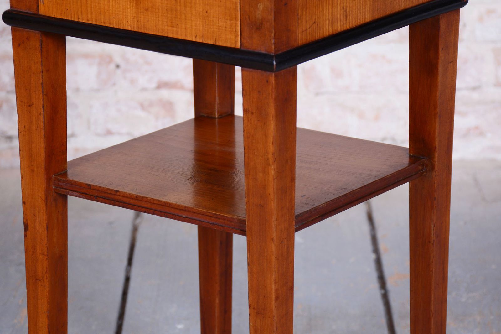 Restored Small Biedermeier Side Table, Cherry Wood, Revived Polish, Czech, 1840s photo vinterior