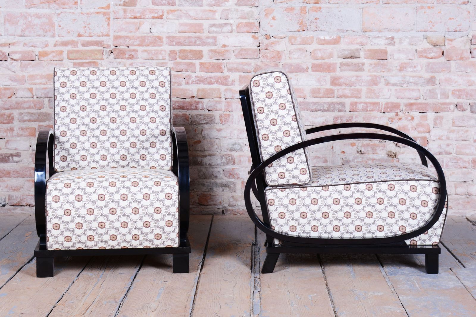 Pair Of Restored Art Deco Armchairs, By J. Halabala, Up Závody, Czech, 1920s photo Furniture