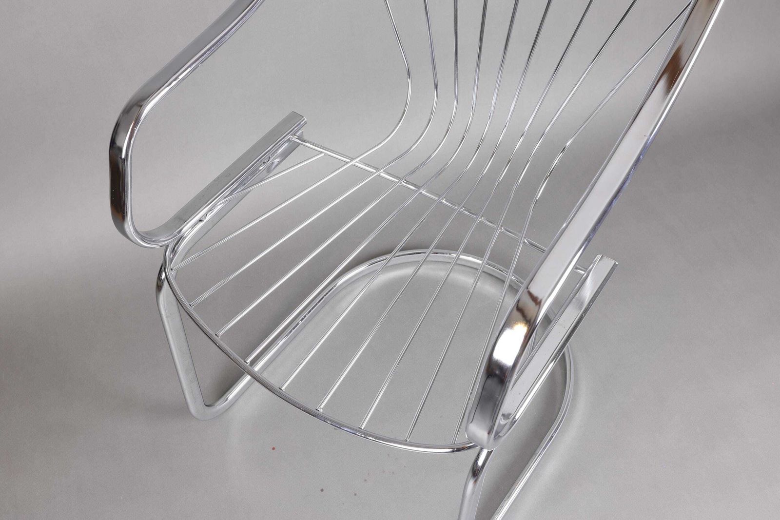 1970s Gastone Rinaldi Chrome Dining Chairs Set Of 4 | Mid Century Modern Furniture | Retro Dining Chairs With Black Cushions photo vintage