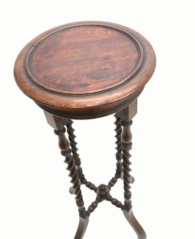 Edwardian Plant Stand Pedestal Table Barley Twist photo vintage
