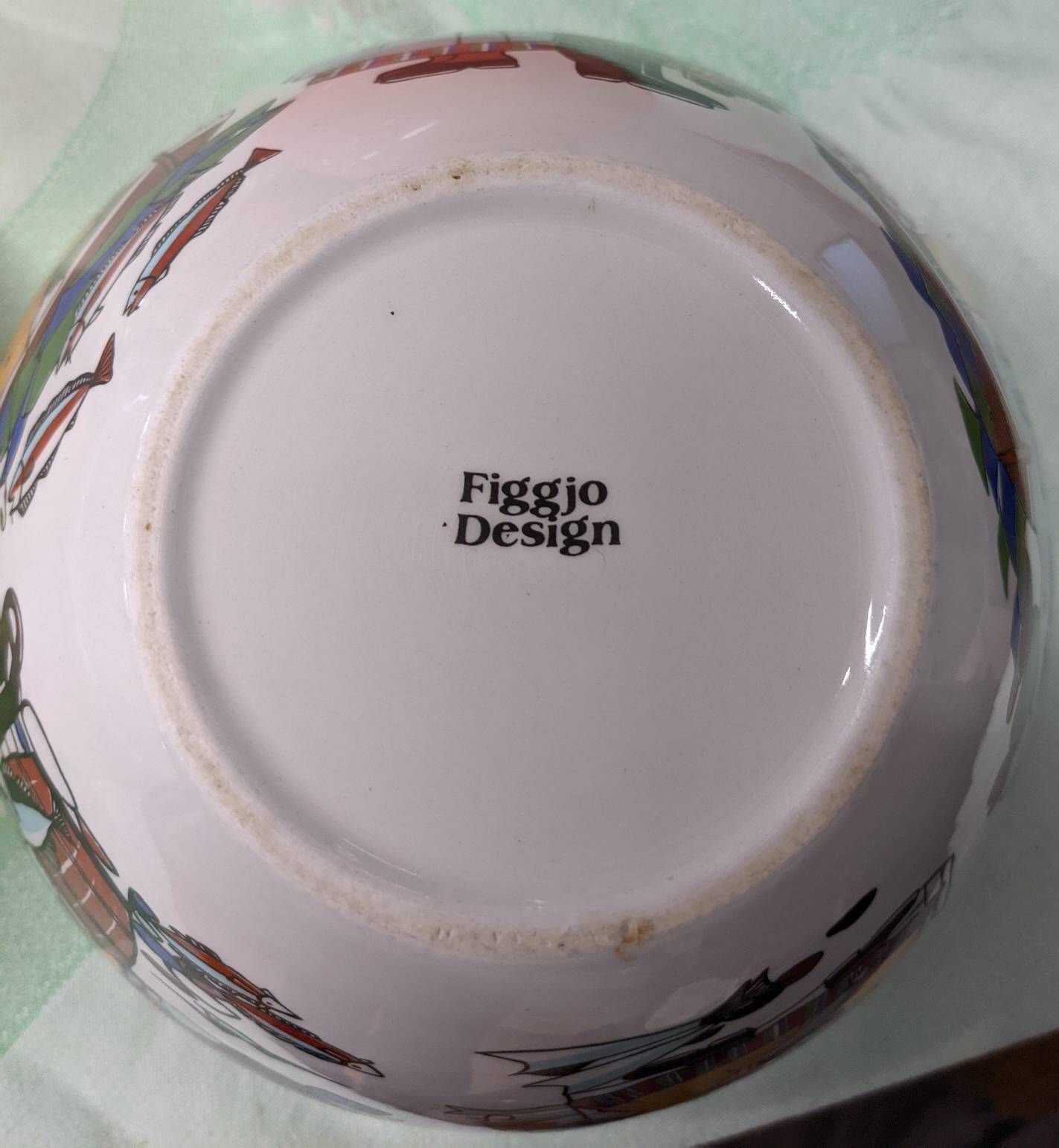 Flint Design (Figgjo Flint) Large Bowl Torskefiske Design Folk Art Fishing Norway Norse Scandinavian photo 58.0