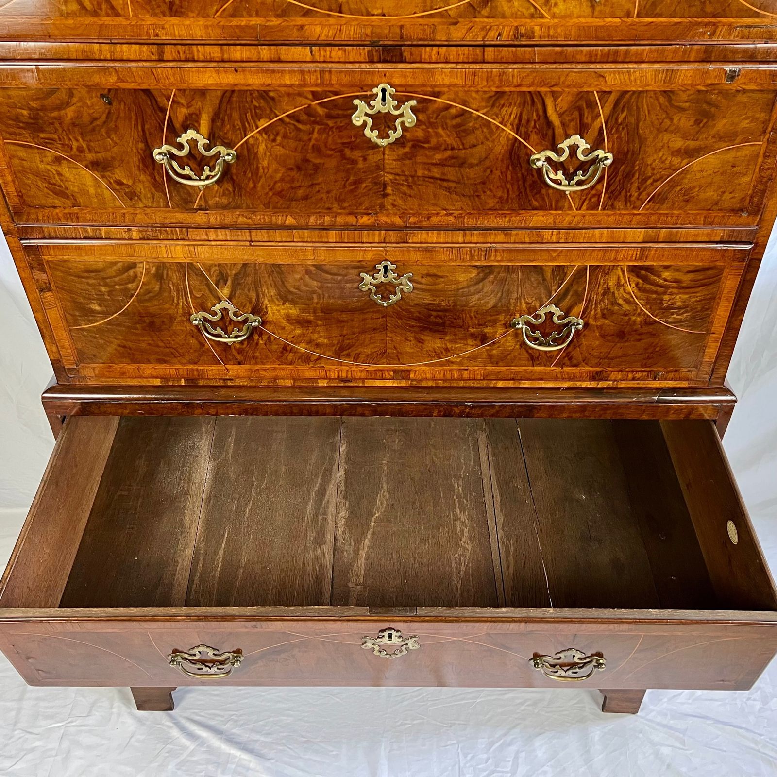 Furniture George II Inlaid Walnut Chest On Chest photo