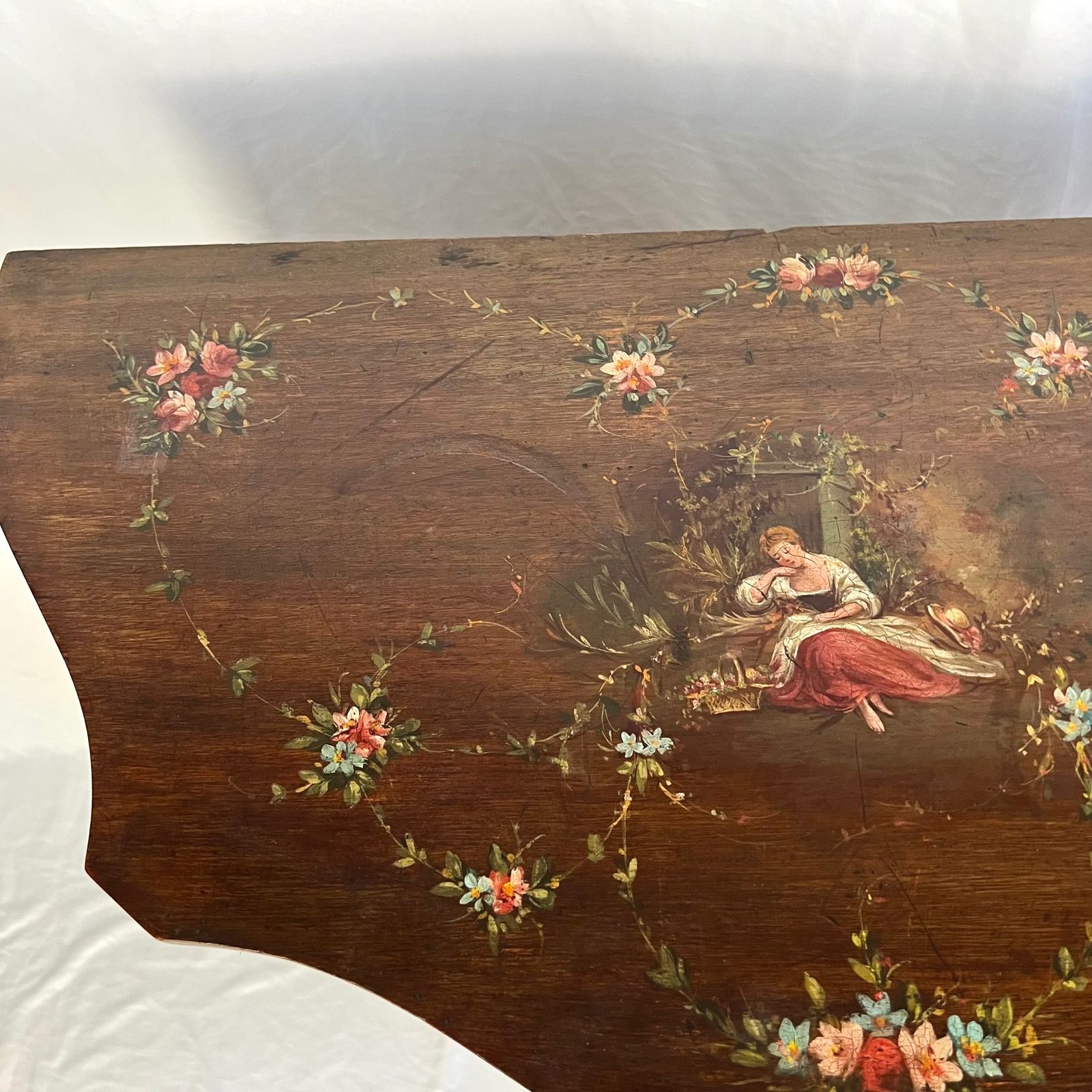 Small 19th Century Sheraton Revival Simulated Rosewood Serpentine Commode photo vintage