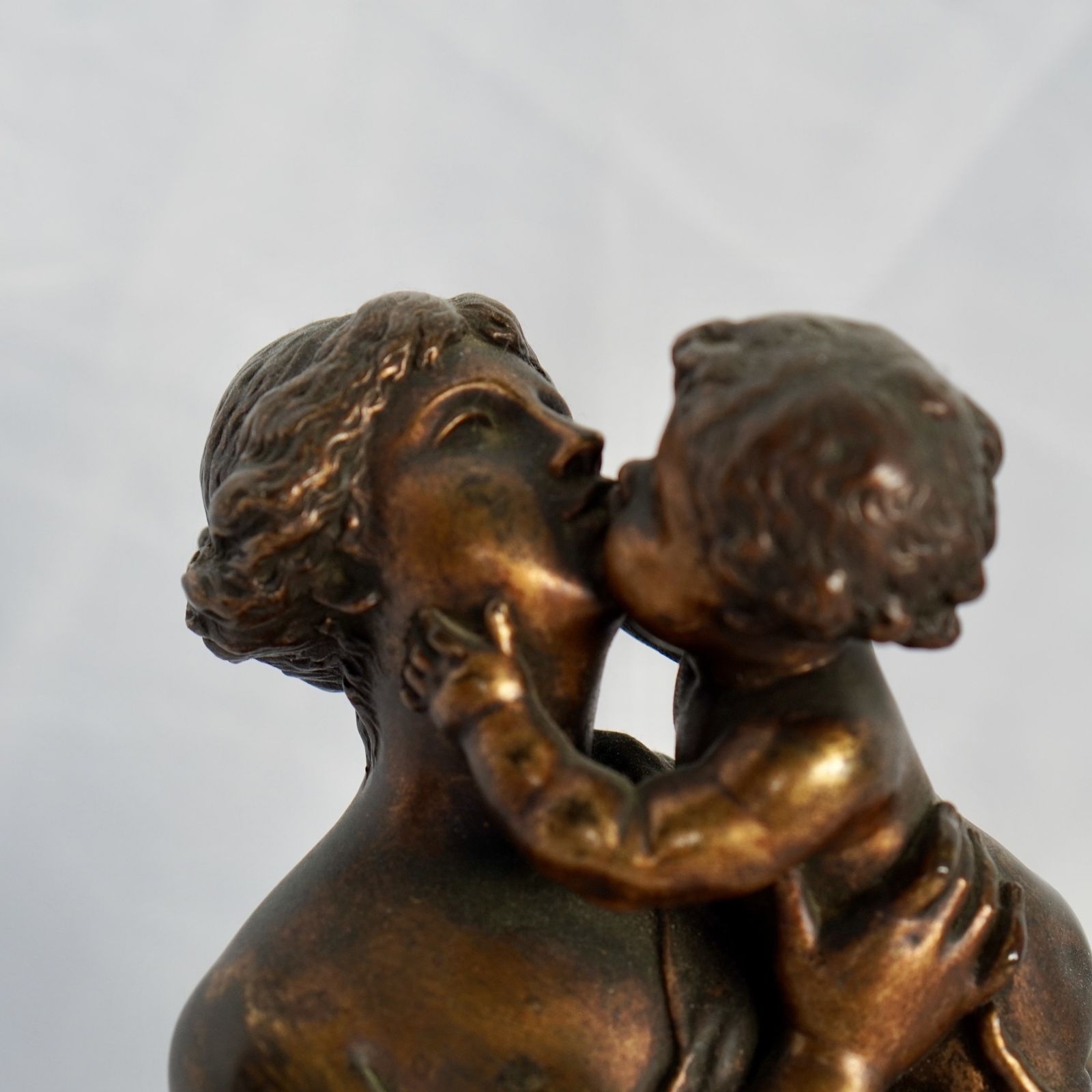 Bronze Figure Of A Grecian Mother And Child After Claude Michel Clodion photo vintage