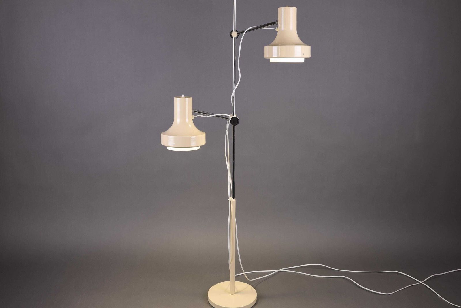 1970s Cream Floor Lamp | Vintage Adjustable Lamp | Mid Century Modern Lighting photo furniture