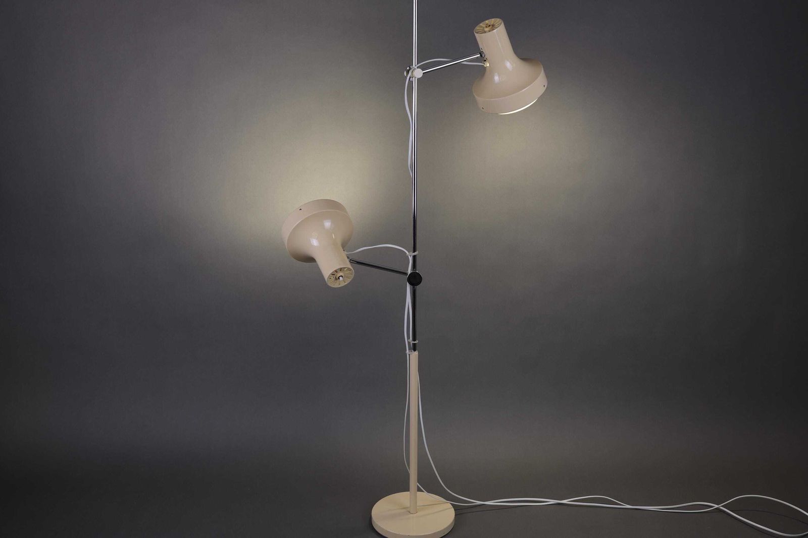 1970s Cream Floor Lamp | Vintage Adjustable Lamp | Mid Century Modern Lighting photo for sale