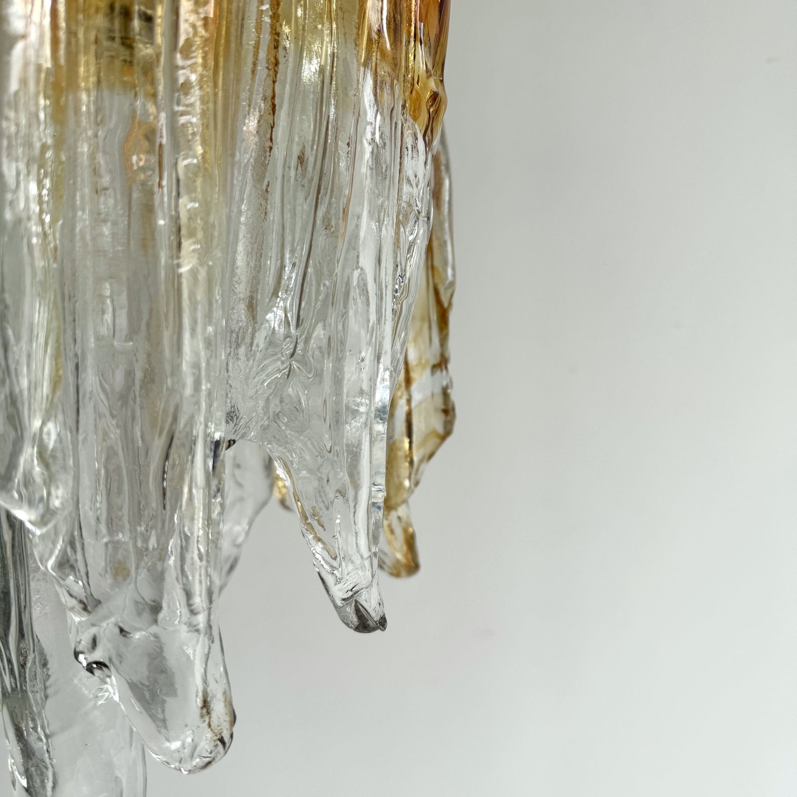 Lighting A 1960s Italian Mazzega Murano Flames Chandelier photo