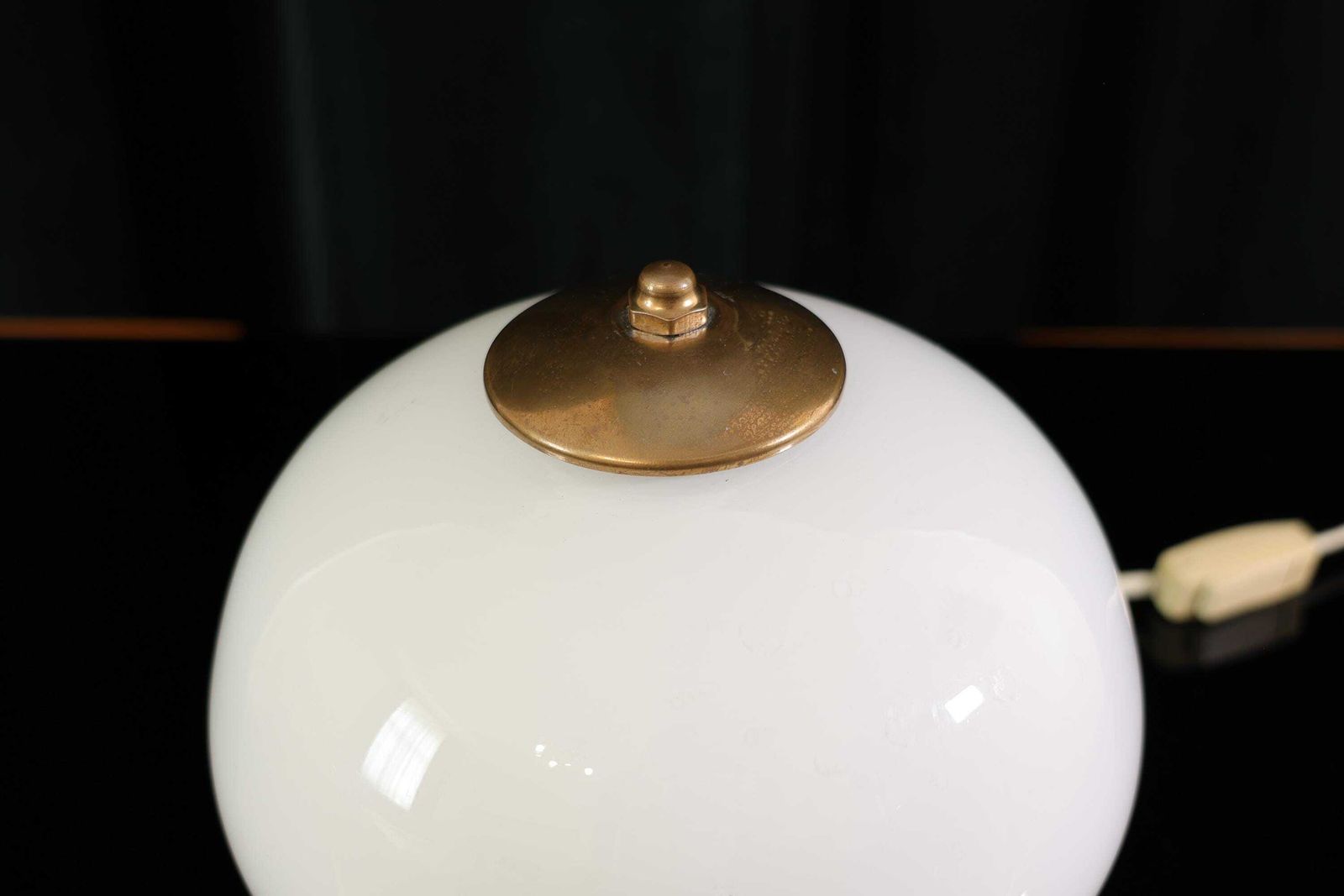 Vintage Plastic Base Table Lamp Retro Desk Light With White Glass Shade For Home Office Decor Unique Antique Accent Lighting photo for sale