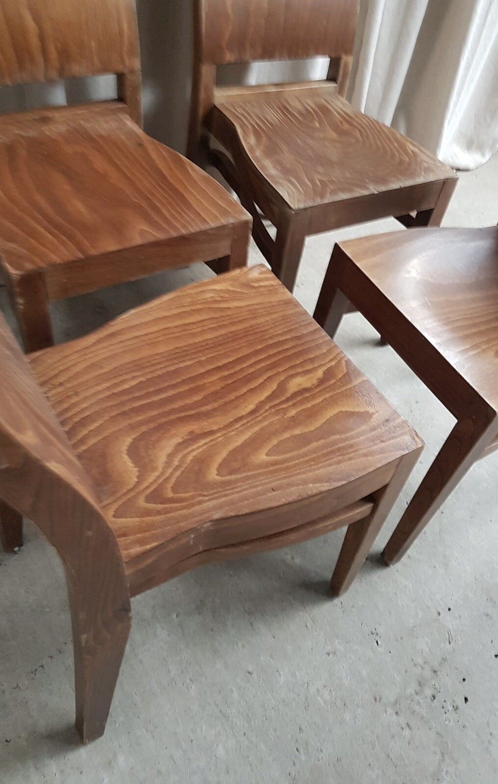 photo furniture Vtg Mid Century Style Industrial Set Of 4 Stacking Dining Chairs Retro R665