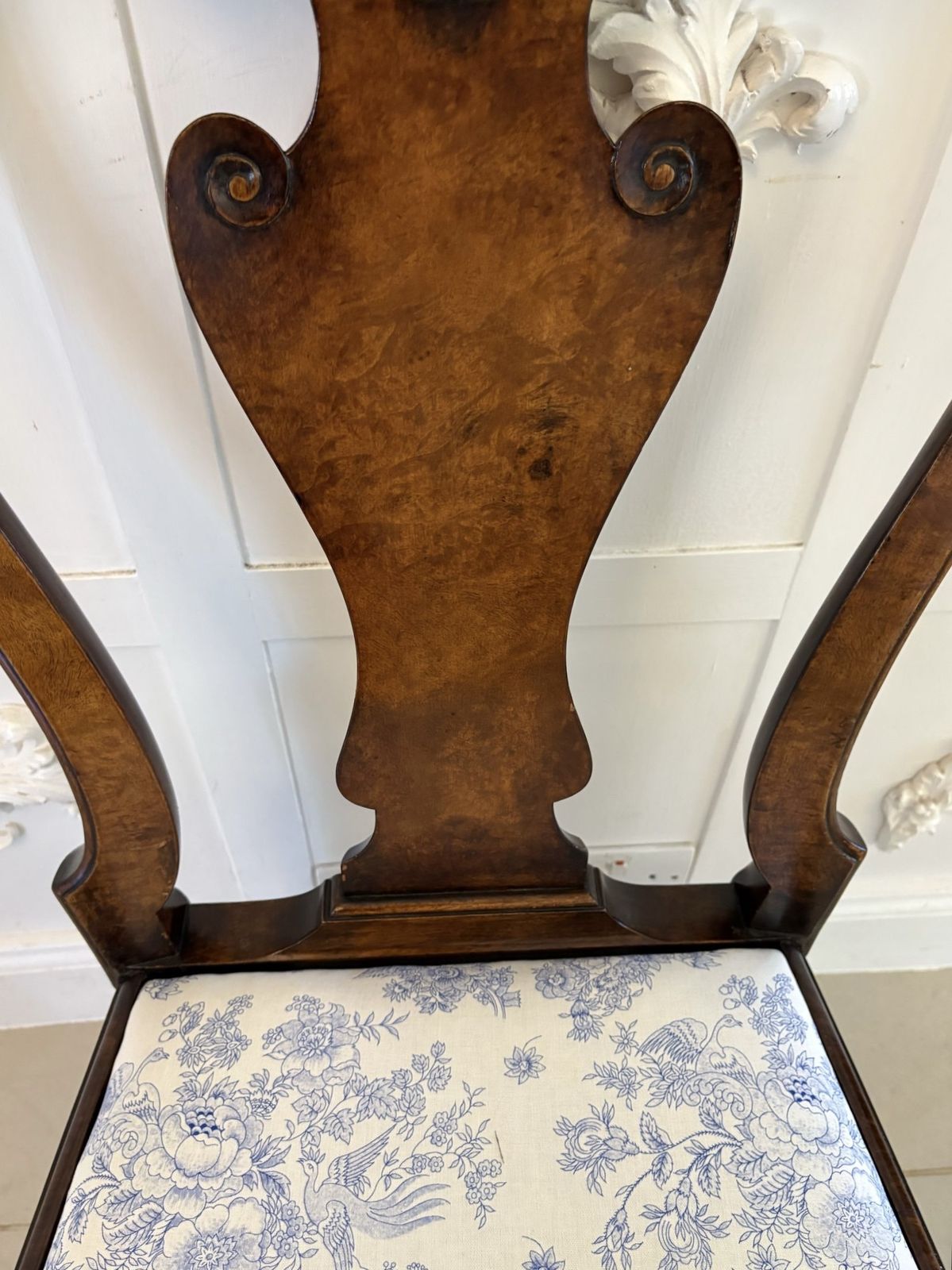 Superb Quality Set Of 6 Antique 19th Century Carved Burr Walnut Dining Chairs photo 4750.0