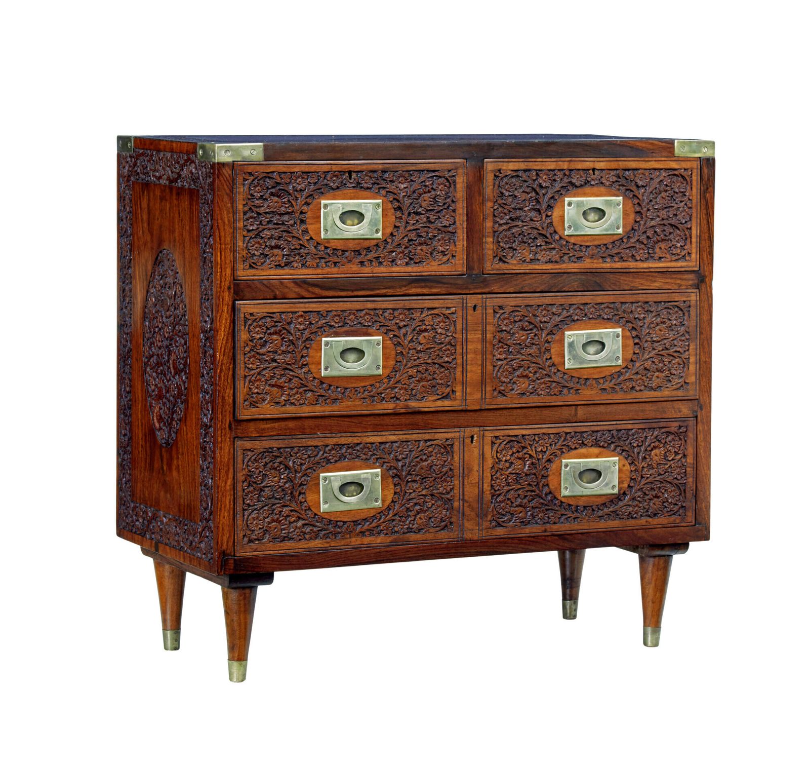 Mid 20th Century Carved Chest Of Drawers By Fazal Rahim & Bros photo vinterior
