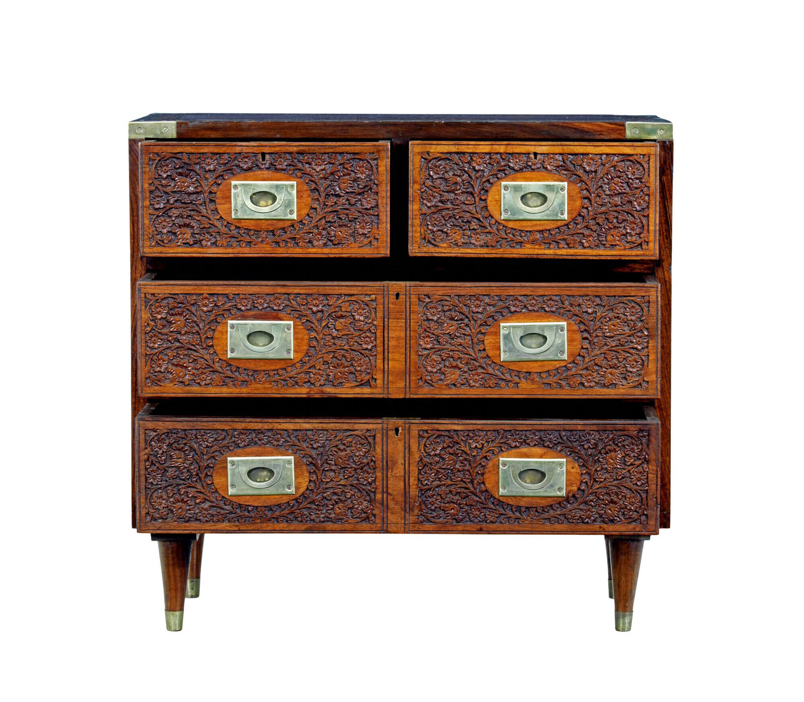Mid 20th Century Carved Chest Of Drawers By Fazal Rahim & Bros photo buy