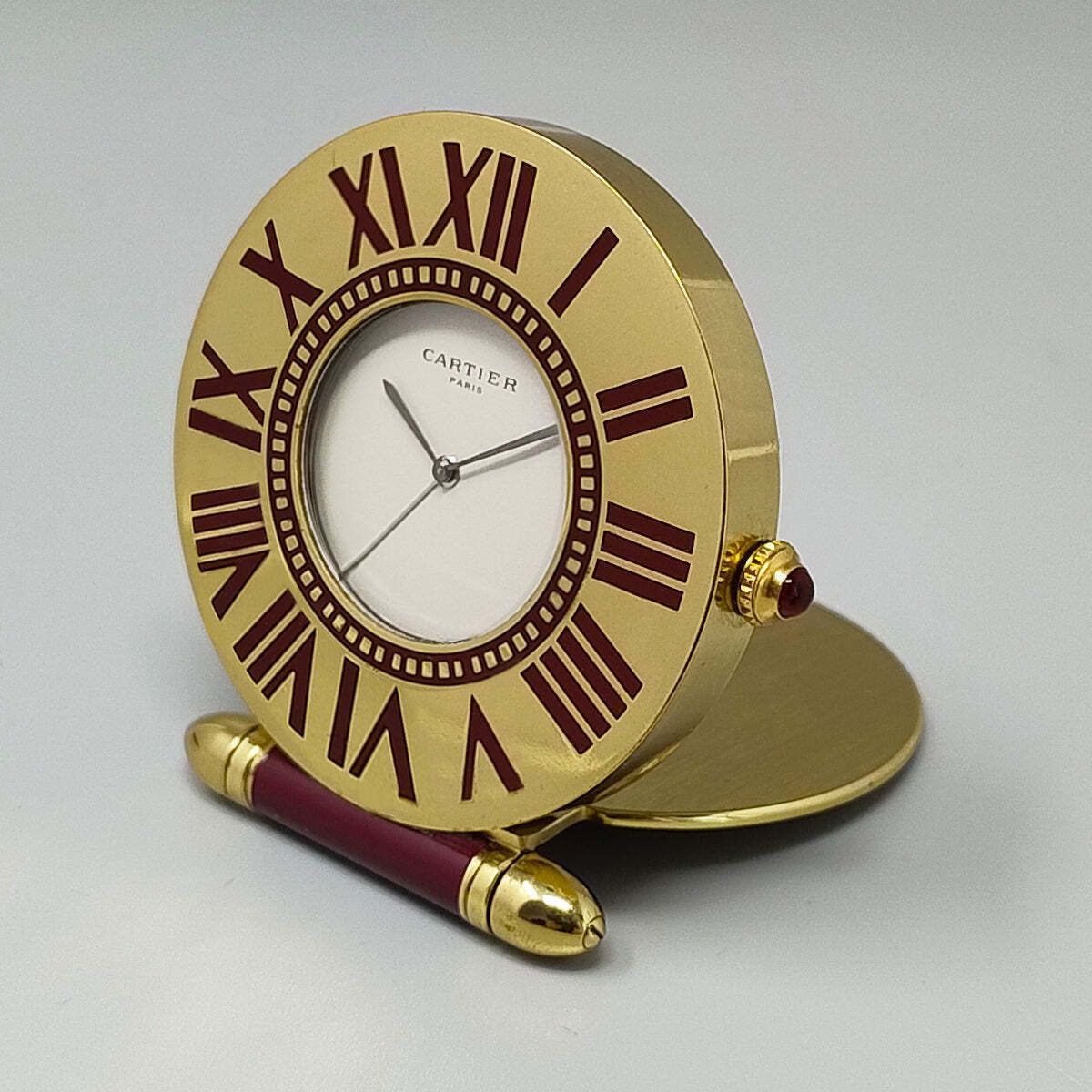 1990s Gorgeous Cartier Alarm Clock Pendulette. Made In France. photo vinterior
