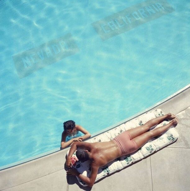 Slim Aarons 'Lake Tahoe Couple' Framed White