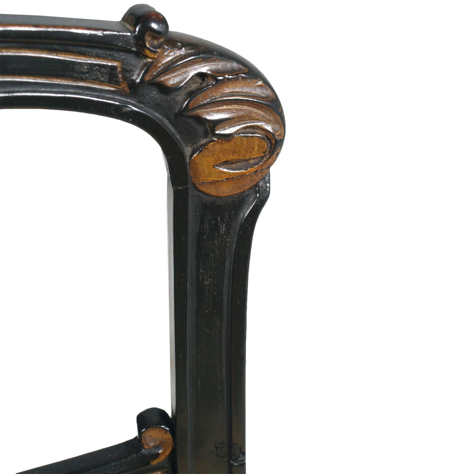 Sculptural Chairs Art Nouveau By Giacomo Cometti In Ebonized Hand Carved Walnut photo vinterior