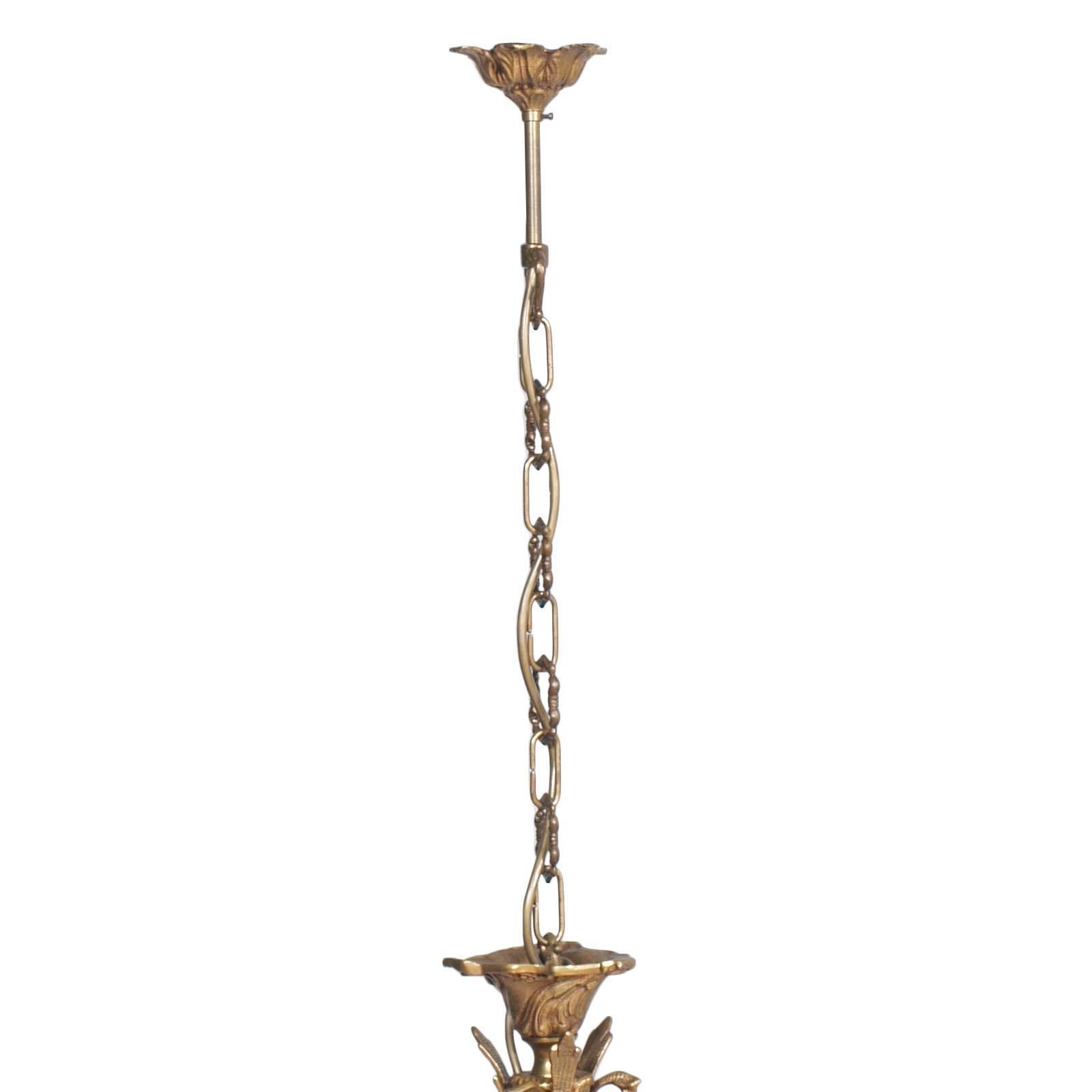 Antique Very Heavy Chandelier From A Old Candlestick, Gilded Bronze, Six Lights photo furniture
