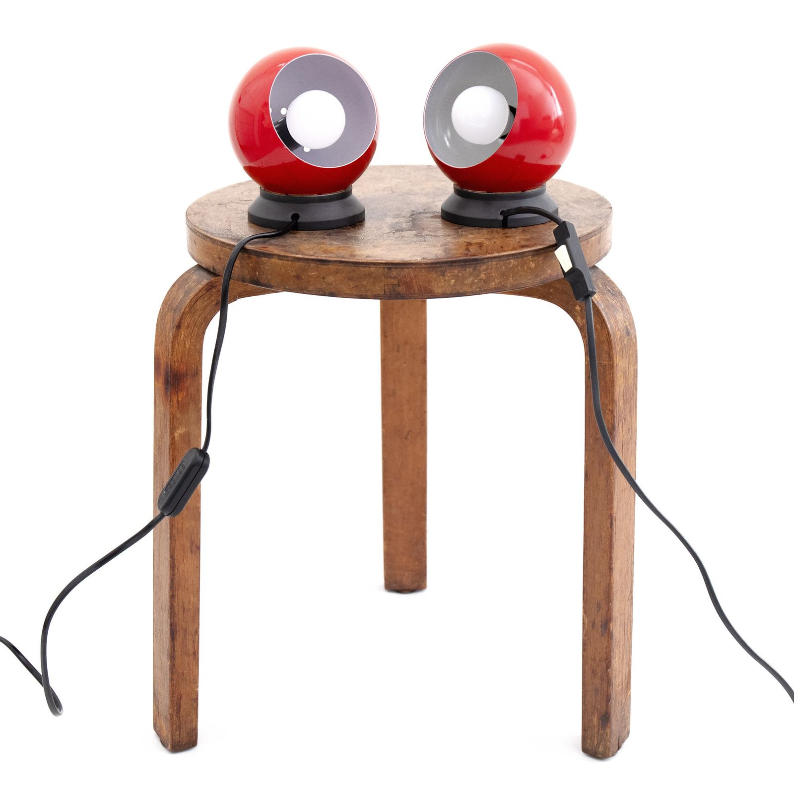 165.0 Red Mag Ball Light Pair By Abo Randers Of Denmark, 1960s photo