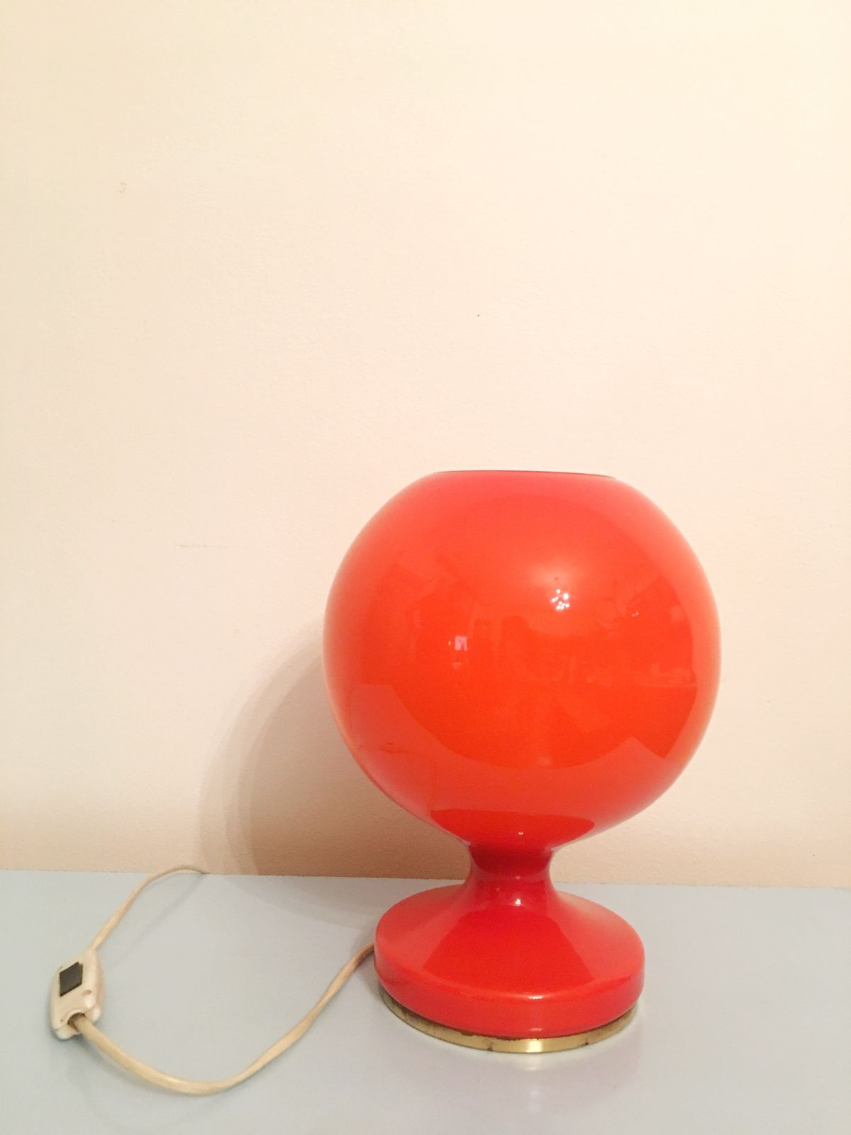 Red Glass Table Lamp By Stepan Tabera, 1960s photo vinterior