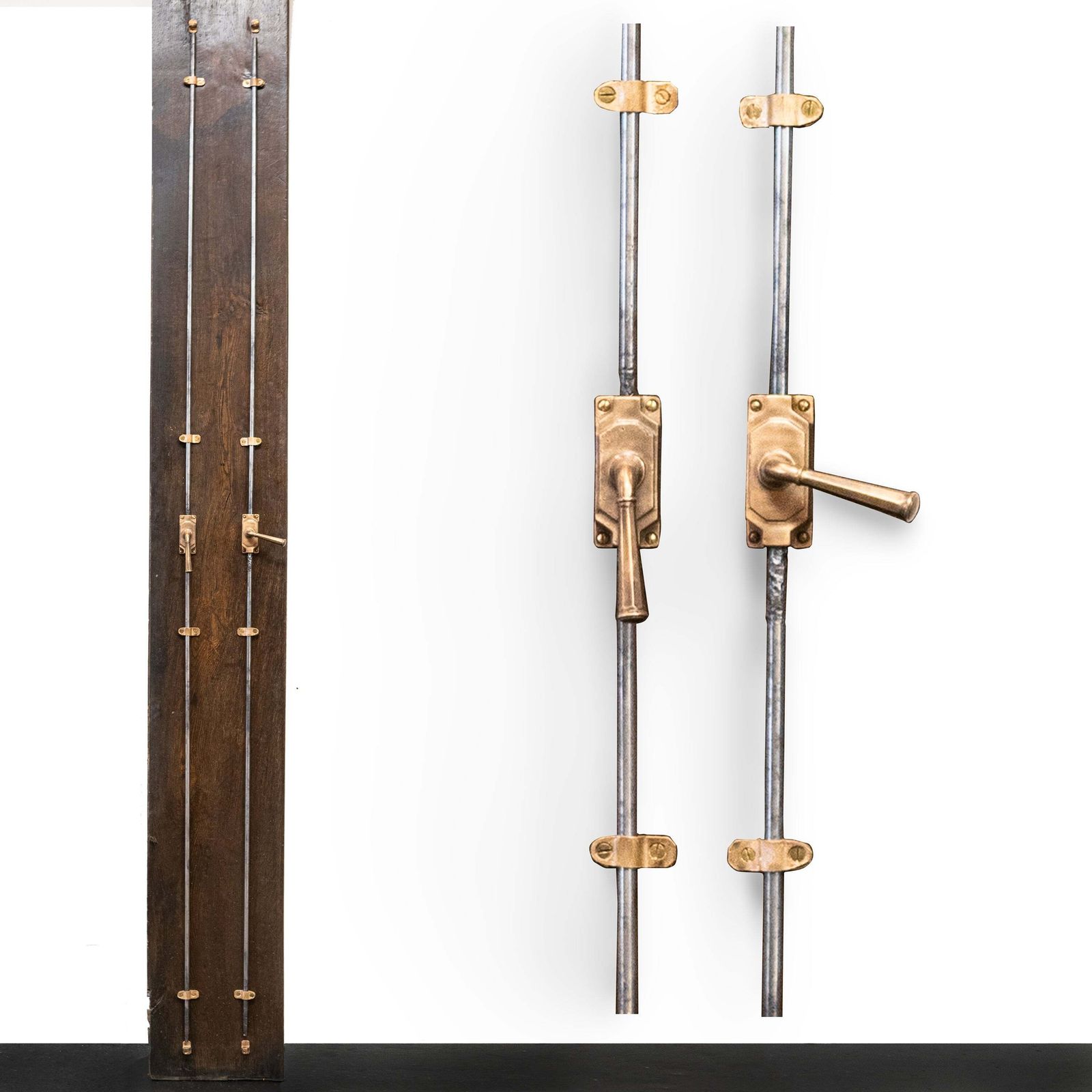 Reclaimed Iron & Bronze Espagnolettes   Large Amount Available
