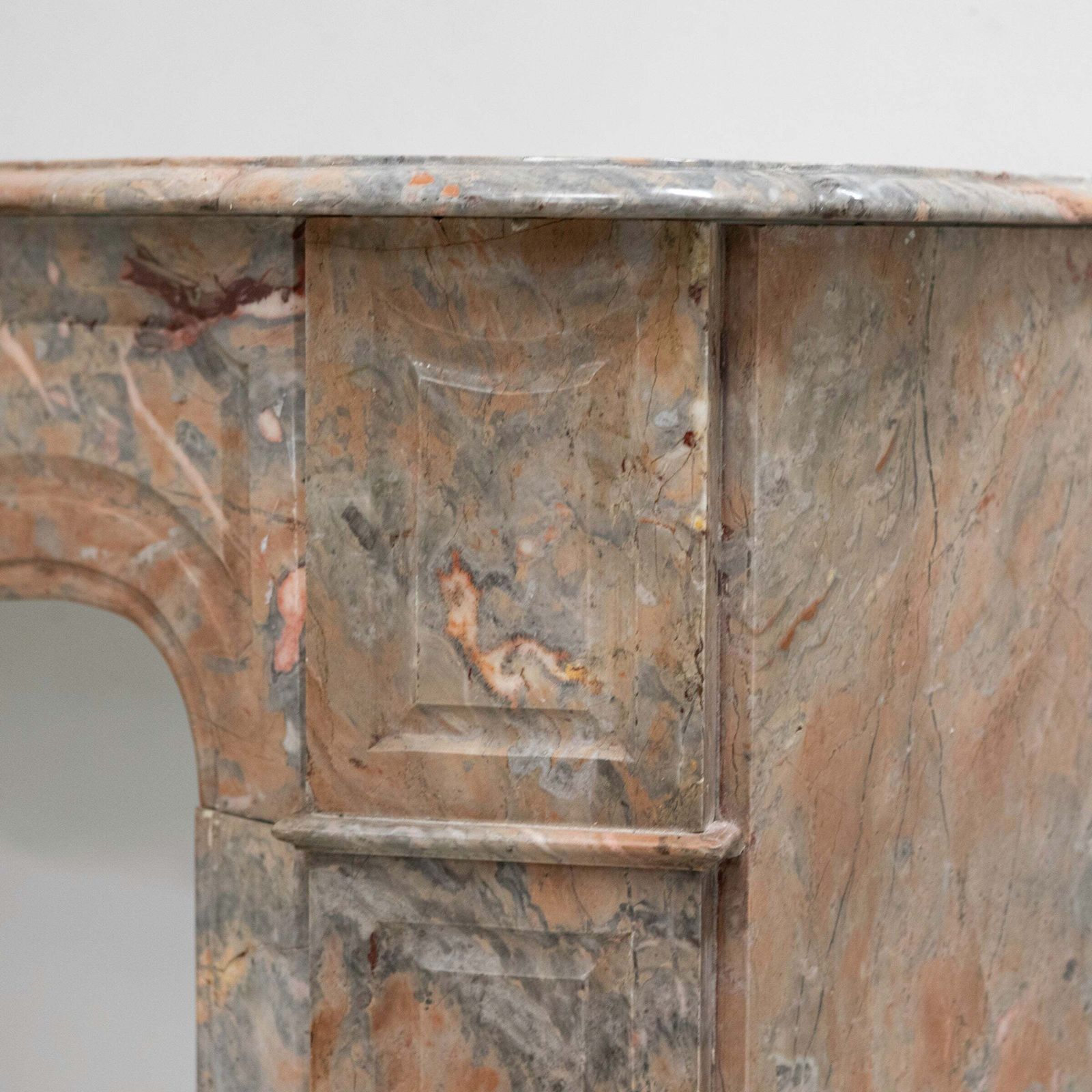 Antique French Style Louis Pompadour Breche Marble Fireplace photo 2800.0