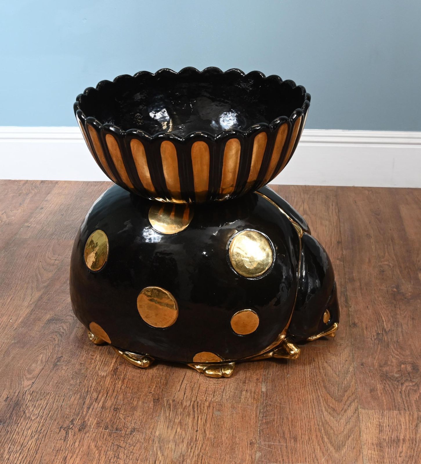 Italian Mid Century Planter Ladybird Porcelain Sculpture photo furniture