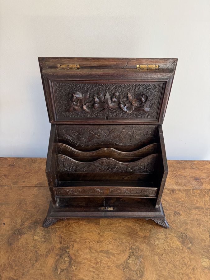 Rare Quality Antique Black Forest Stationary Box photo Home Decor