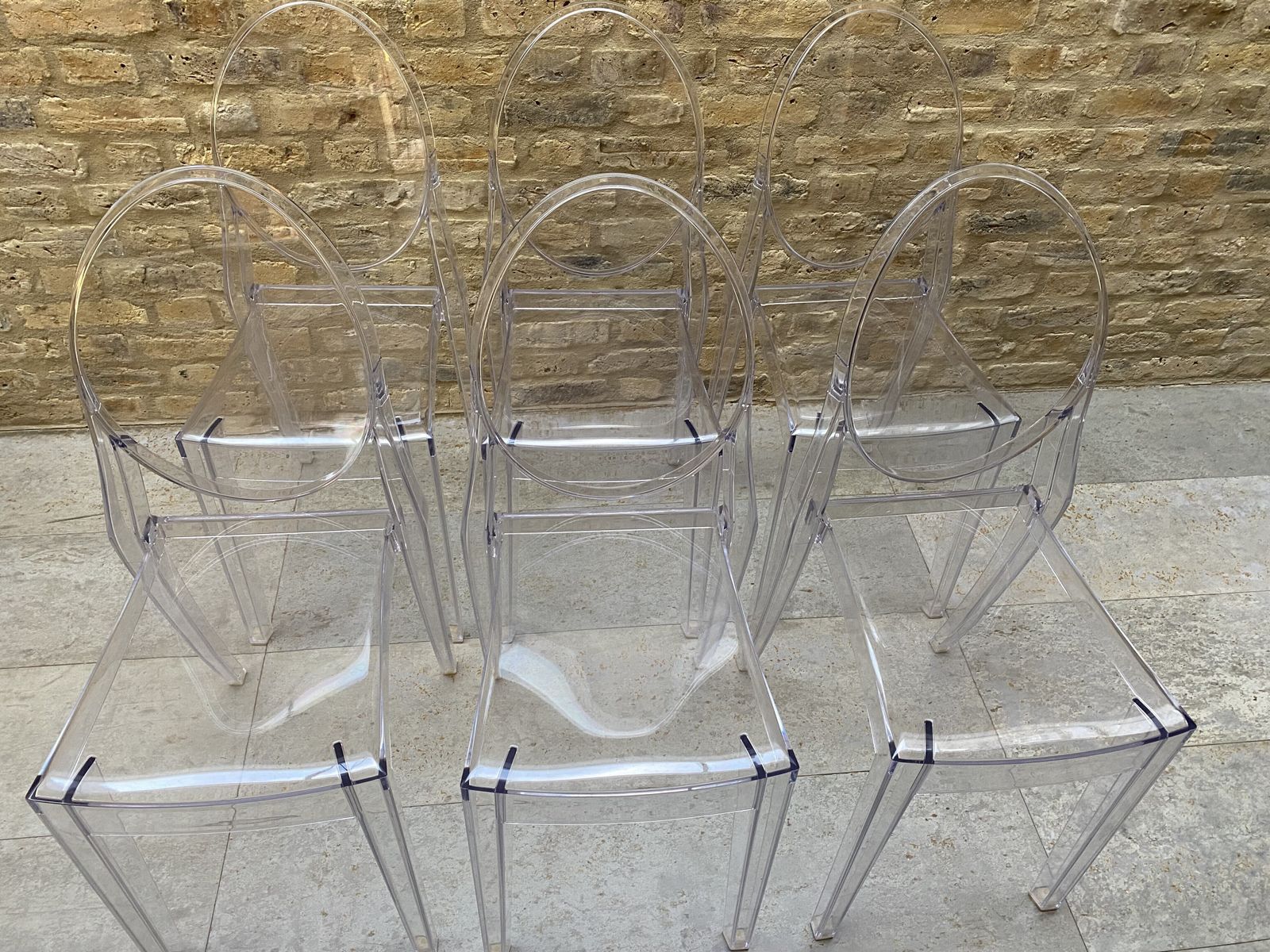 Set Of 6 Kartell Victoria Ghost Chairs