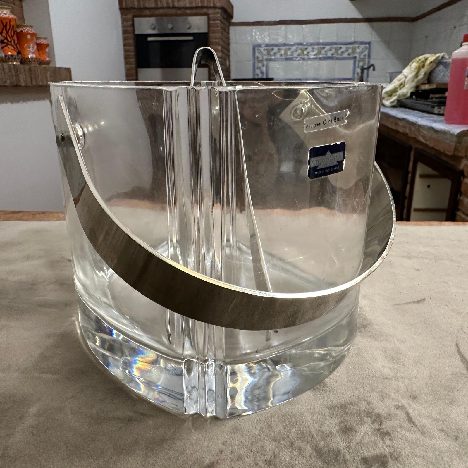 A 1970s Modern Arnolfo Di Cambio Ice Bucket With A Lino Sabattini Ice Tongs photo vinterior