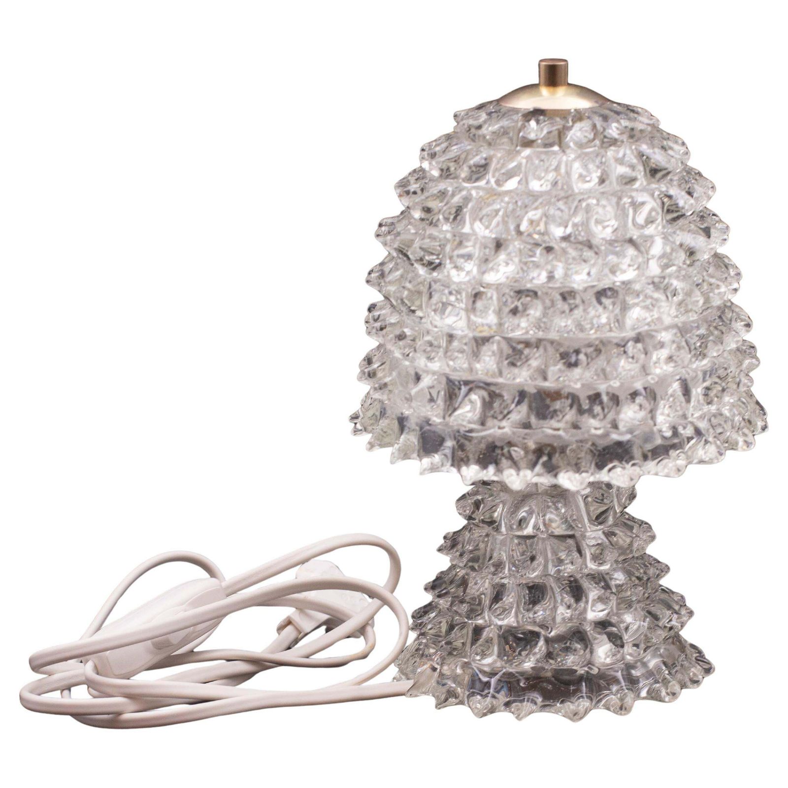 Charming Table Lamp In Rostrato Murano Glass Vase For Barovier & Toso, 1950s