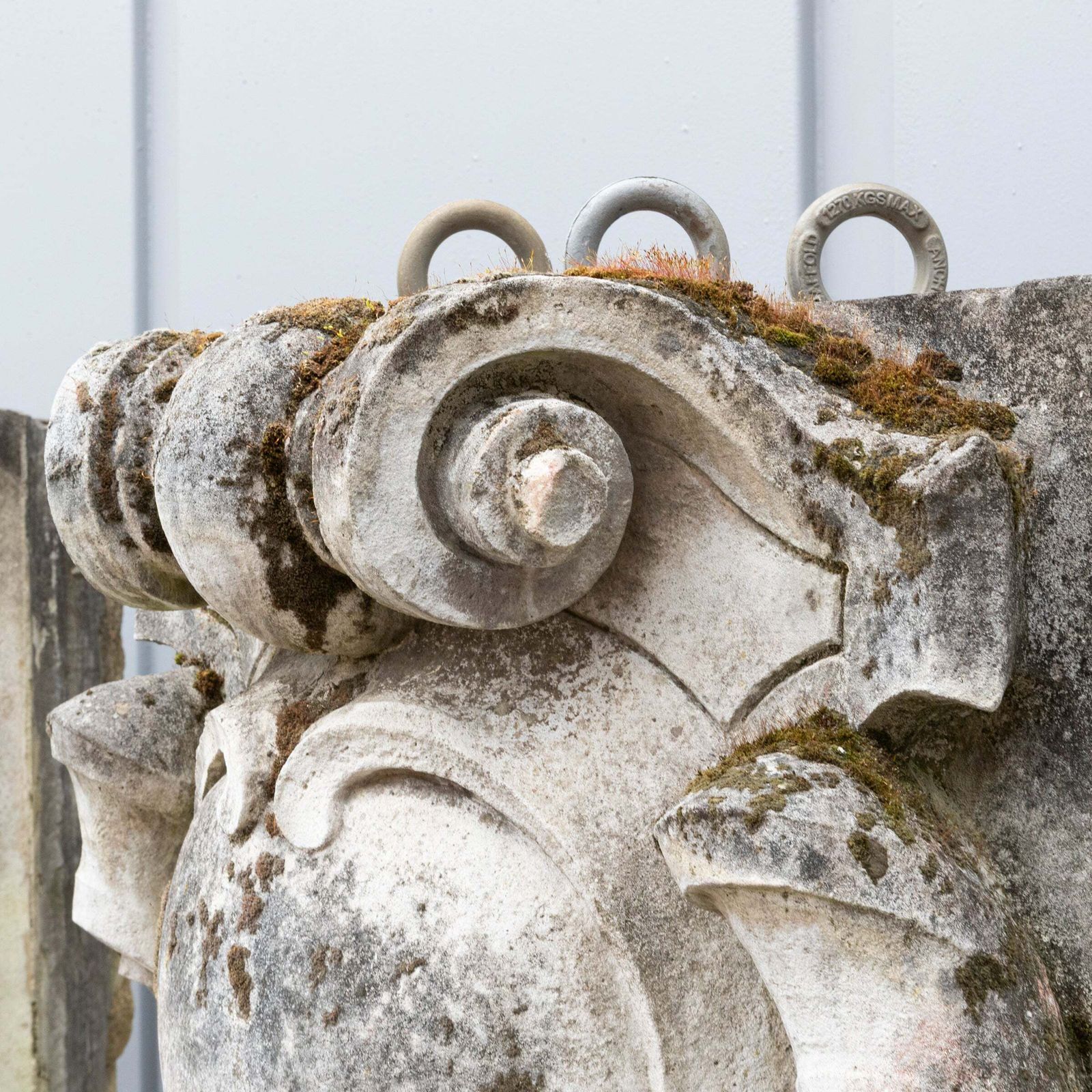 photo for sale 3 Monumental Antique Carved Keystones | London Building Facade