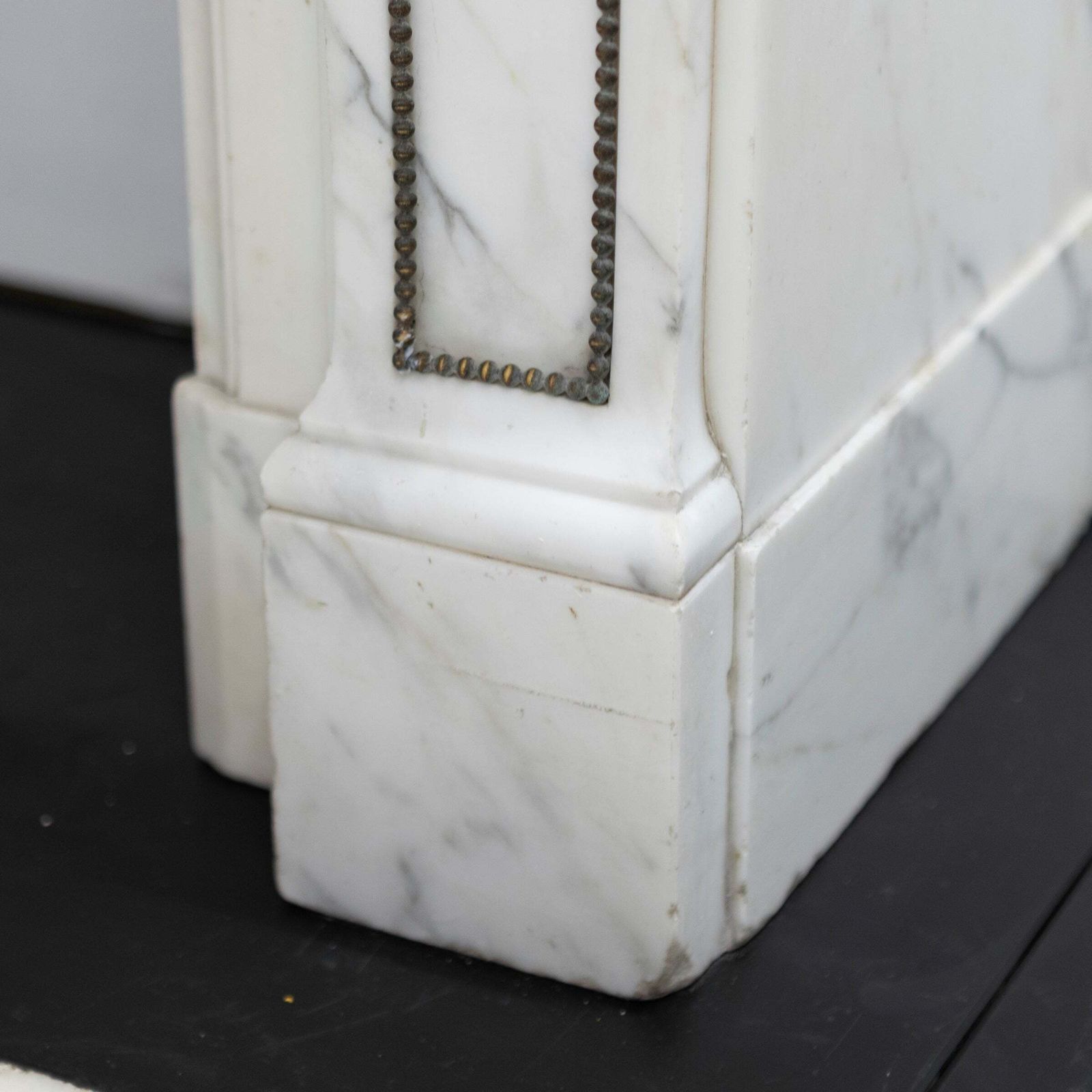 Antique Regency Fireplace Surround With Brass Details photo vintage