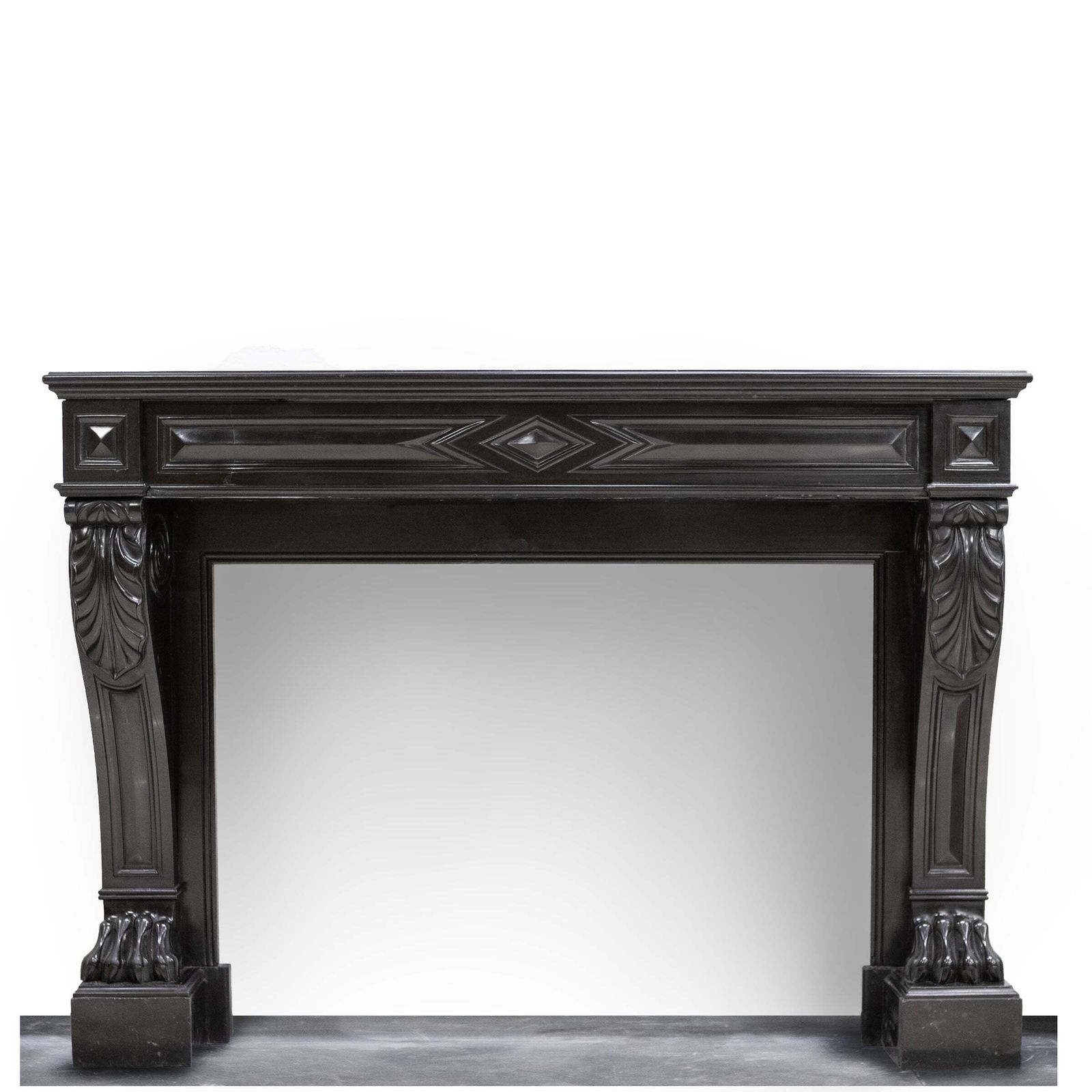 Antique Black Belgian Marble Napoleon III Style Fire Surround photo Home Fixtures