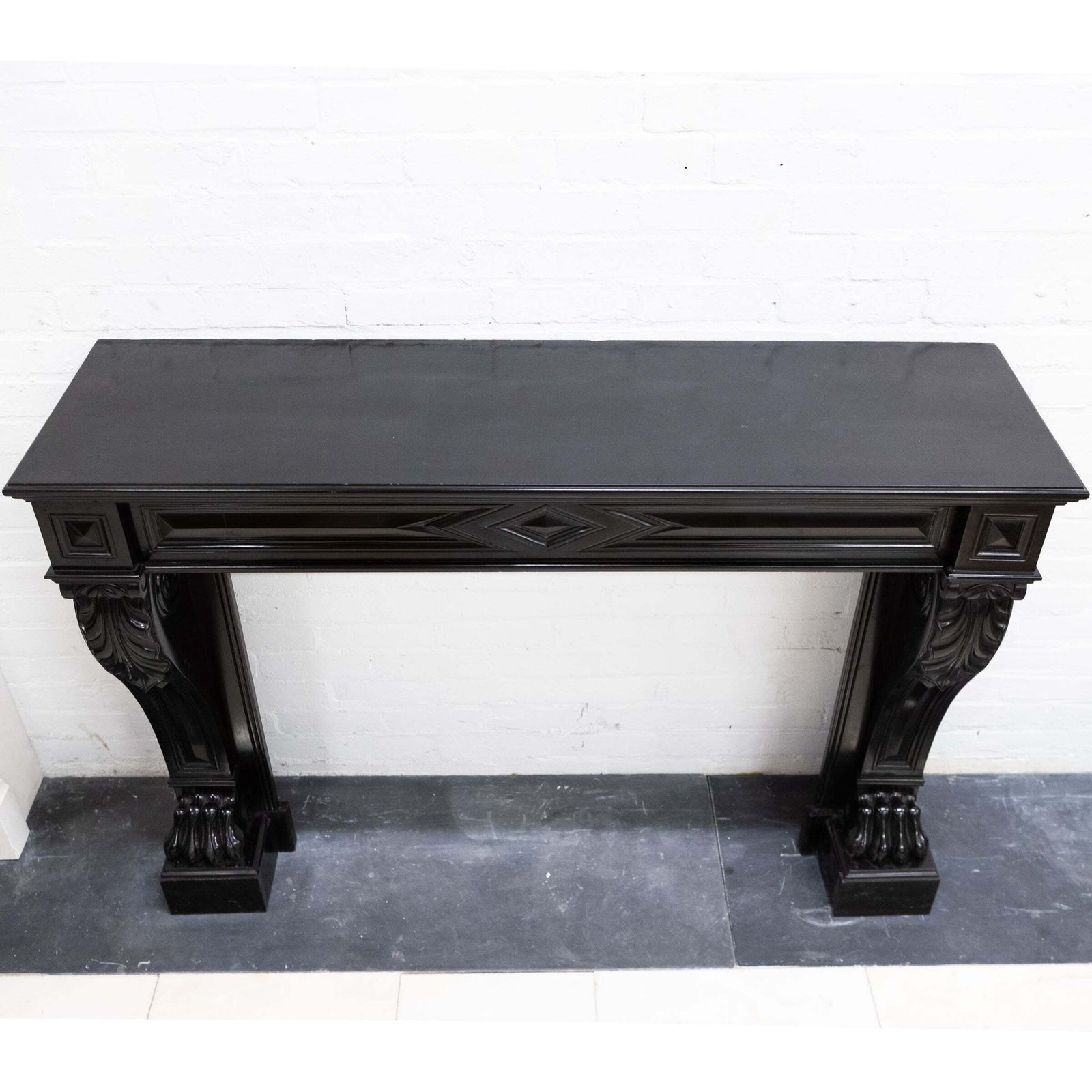 photo vinterior Antique Black Belgian Marble Napoleon III Style Fire Surround